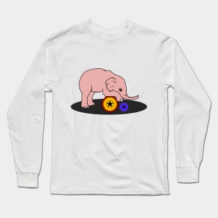 Elephant baby with a ball from the circus Long Sleeve T-Shirt